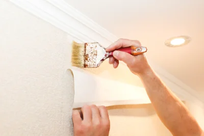 Pose de papier peint à Leyrieu — revêtements muraux et toiles de verre